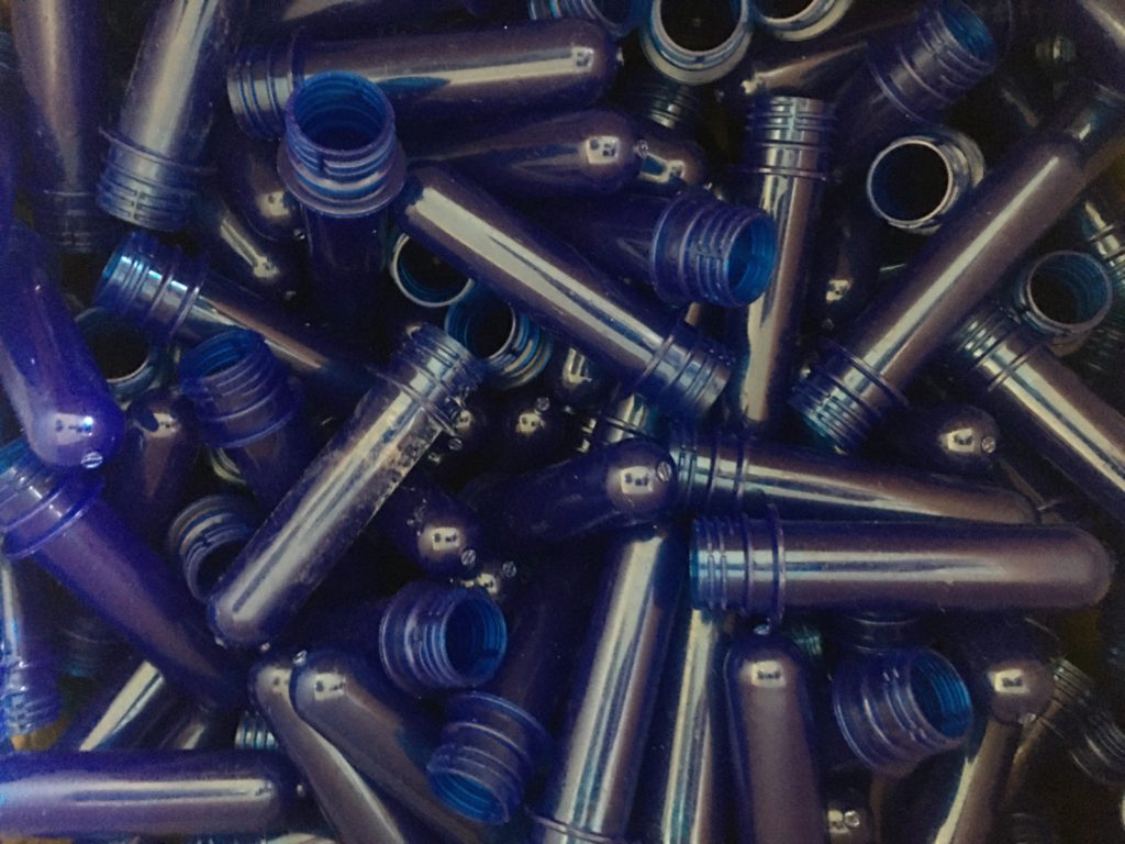 PLA preforms blue - PLA bottles manufacturer